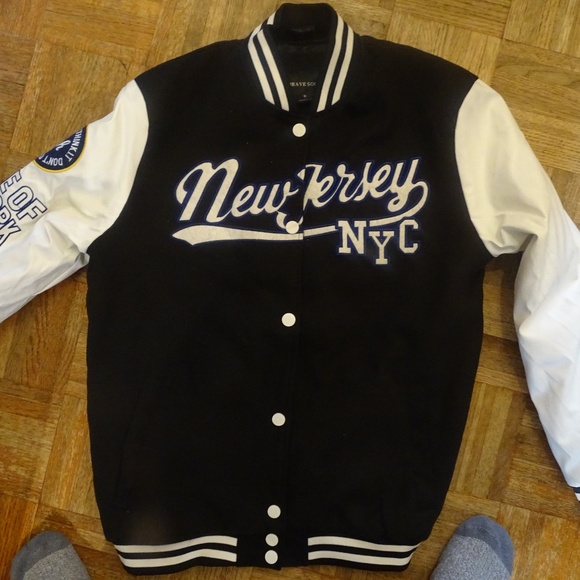 NWT BRAVE SOUL New Jersey BOMBER JACKET - Picture 2 of 4
